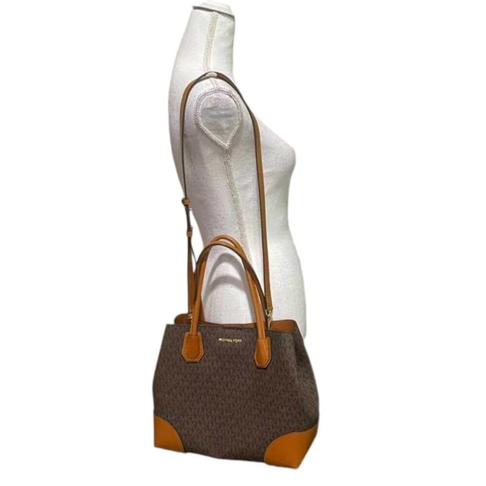 Michael Kors Elegant Monogram Shoulder Strap Satchel Handbag